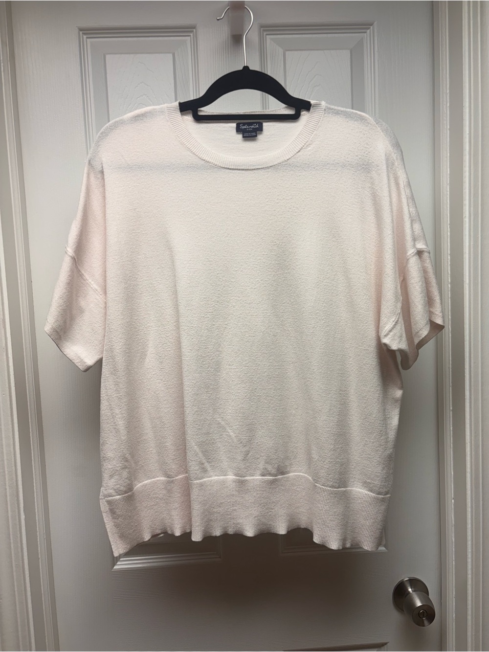 Splendid Creamy White Short Sleeve Knit Sweater Top | Soft Lightweight Pullover